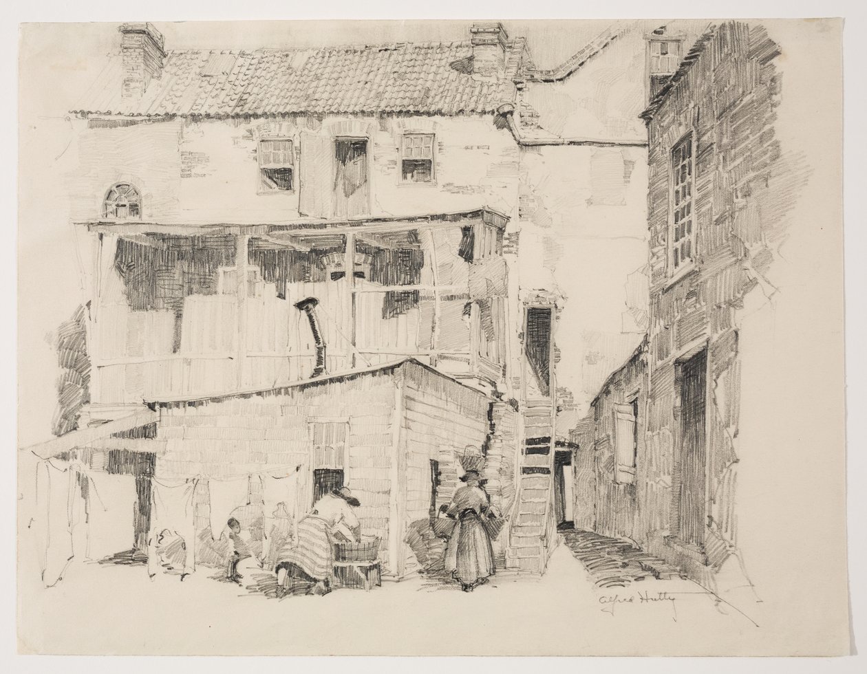 Lundi matin à Charlestown, vers 1877-1922 (crayon) - Alfred Heber Hutty