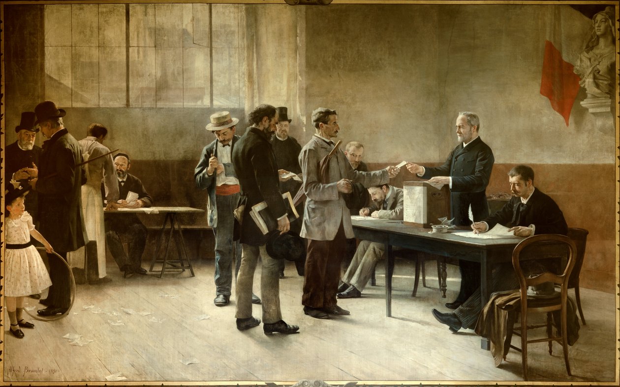 Suffrage universel : un bureau de vote en 1891 - Alfred Henri Bramtot