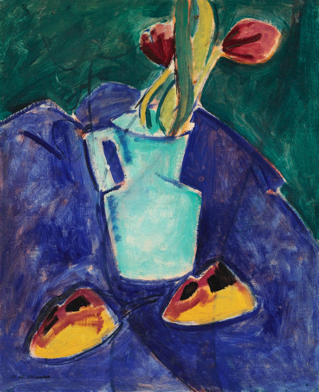 Tulipes dans un vase vert - Alfred Henry Maurer