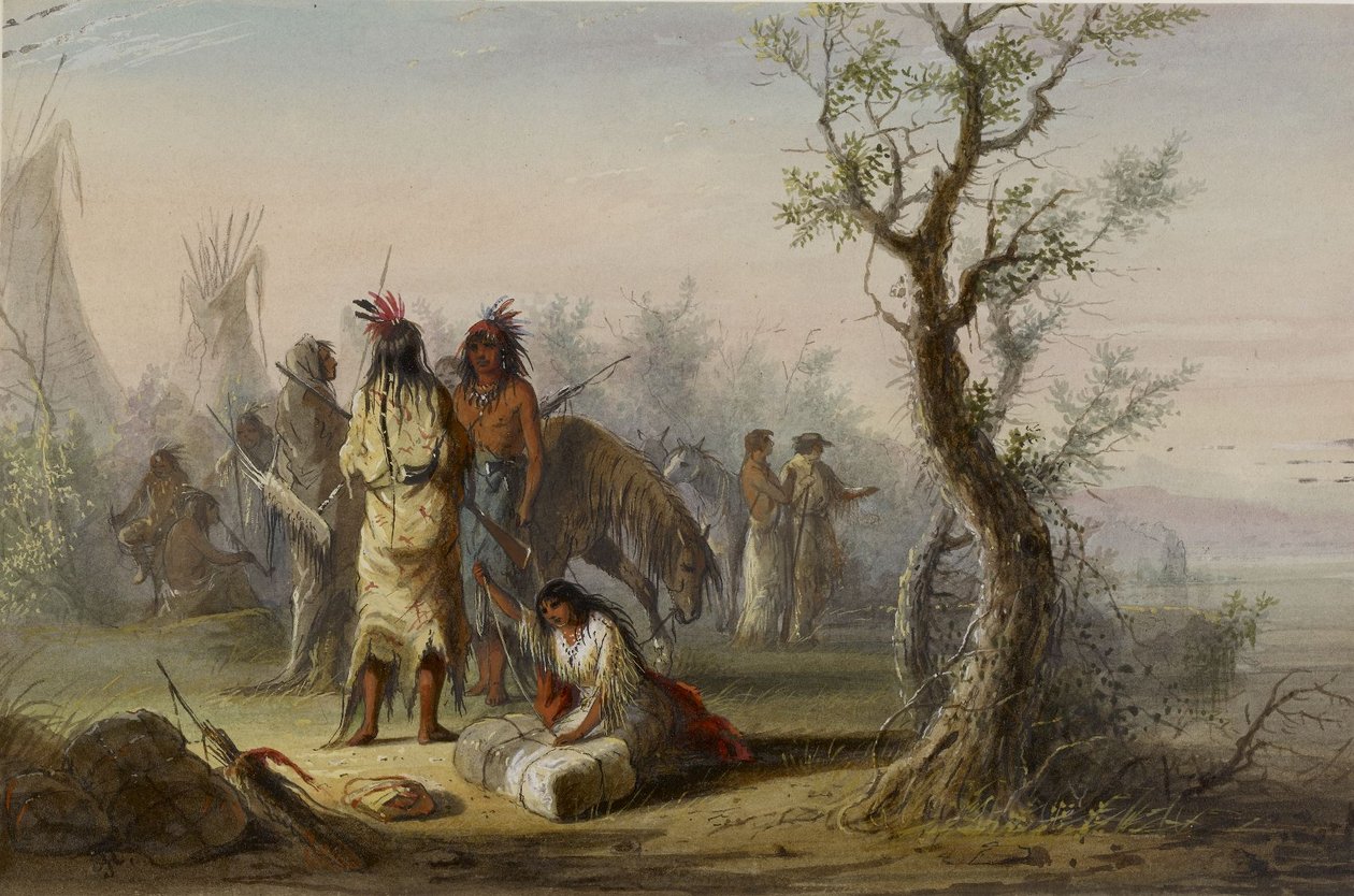 Un campement indien - Alfred Jacob Miller