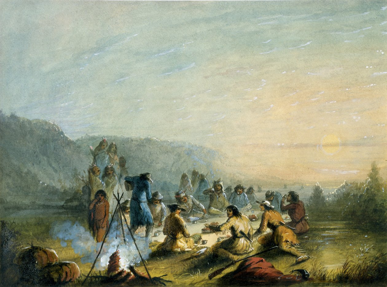 Petit déjeuner au lever du soleil - Alfred Jacob Miller