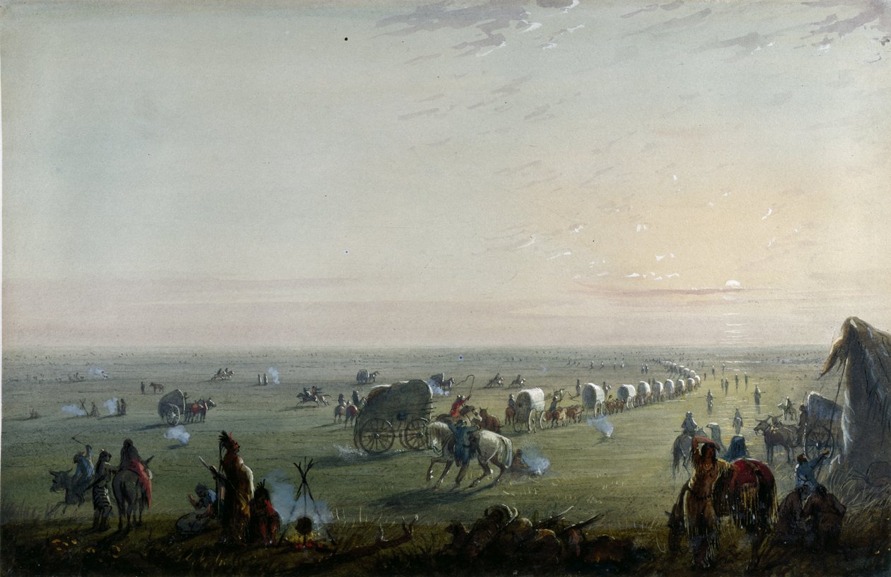 Levée du camp au lever du soleil - Alfred Jacob Miller