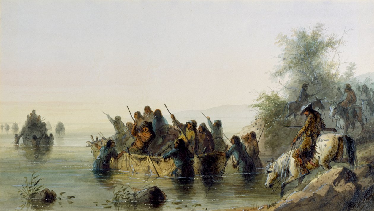 Bull Boating - Alfred Jacob Miller