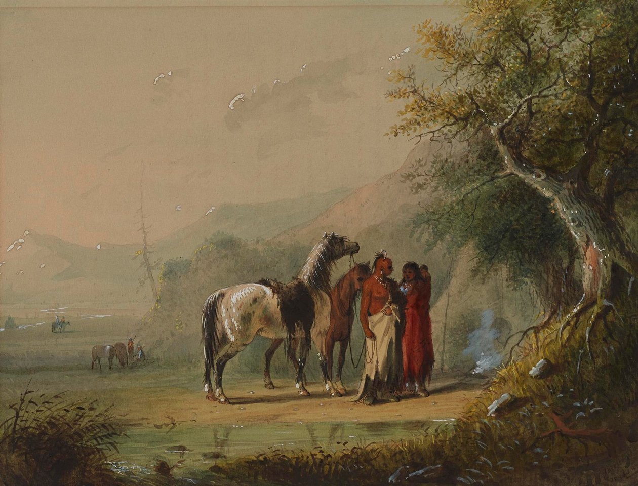 Scène de campement (Sioux) - Alfred Jacob Miller
