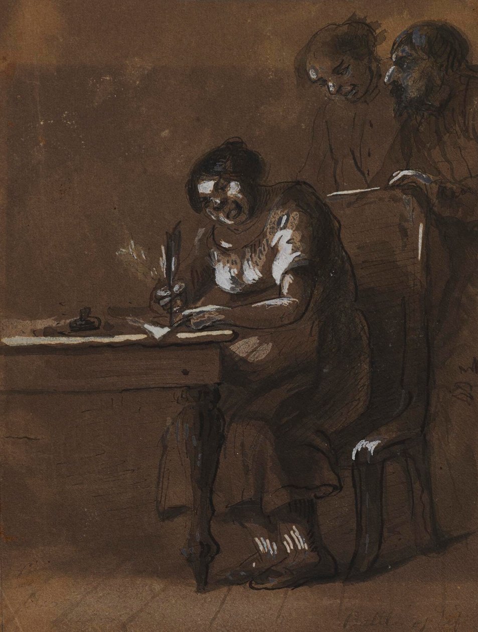 Clemence Newcome signe en tant que témoin - Alfred Jacob Miller
