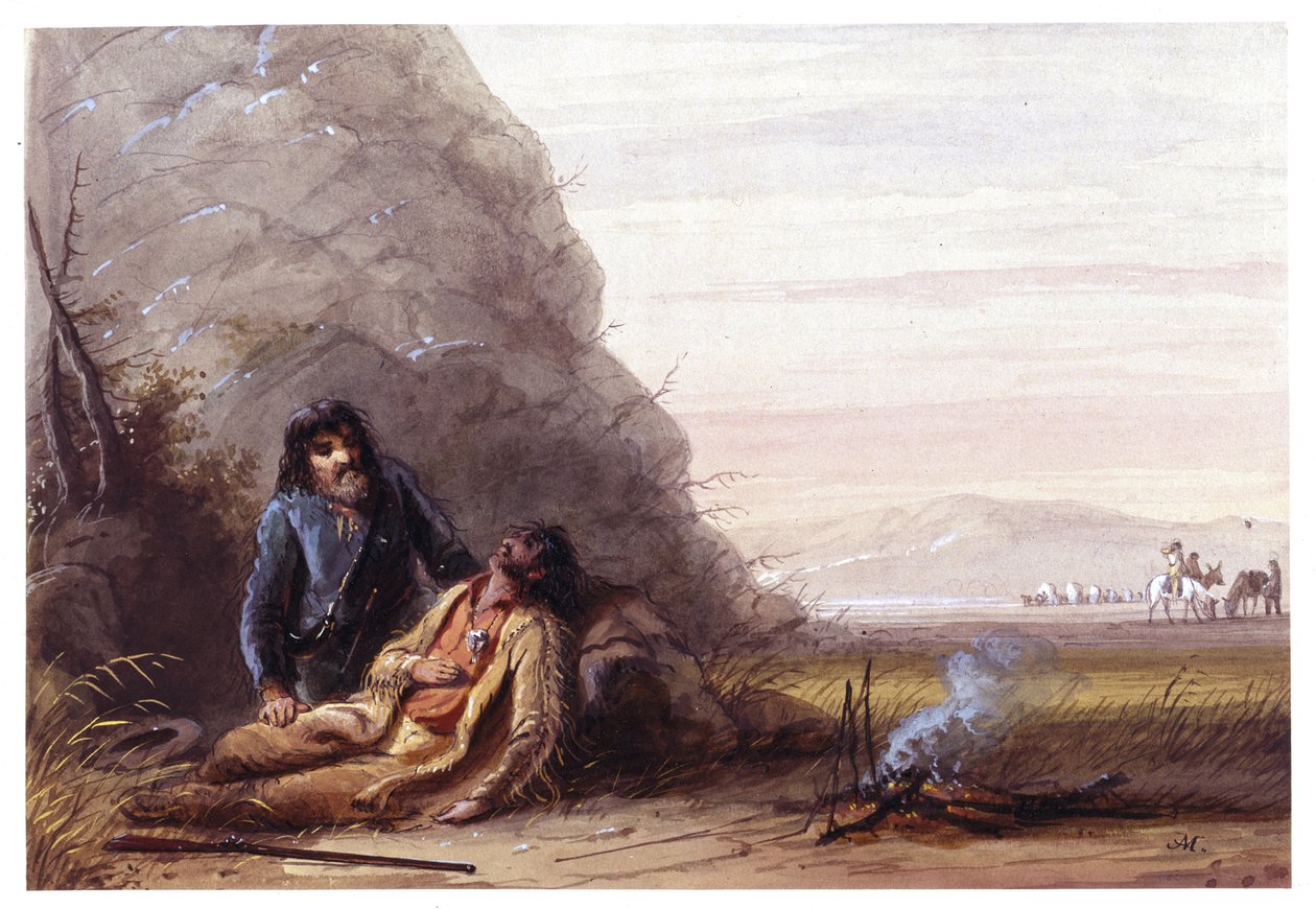 Trappeurs libres en difficulté - Alfred Jacob Miller