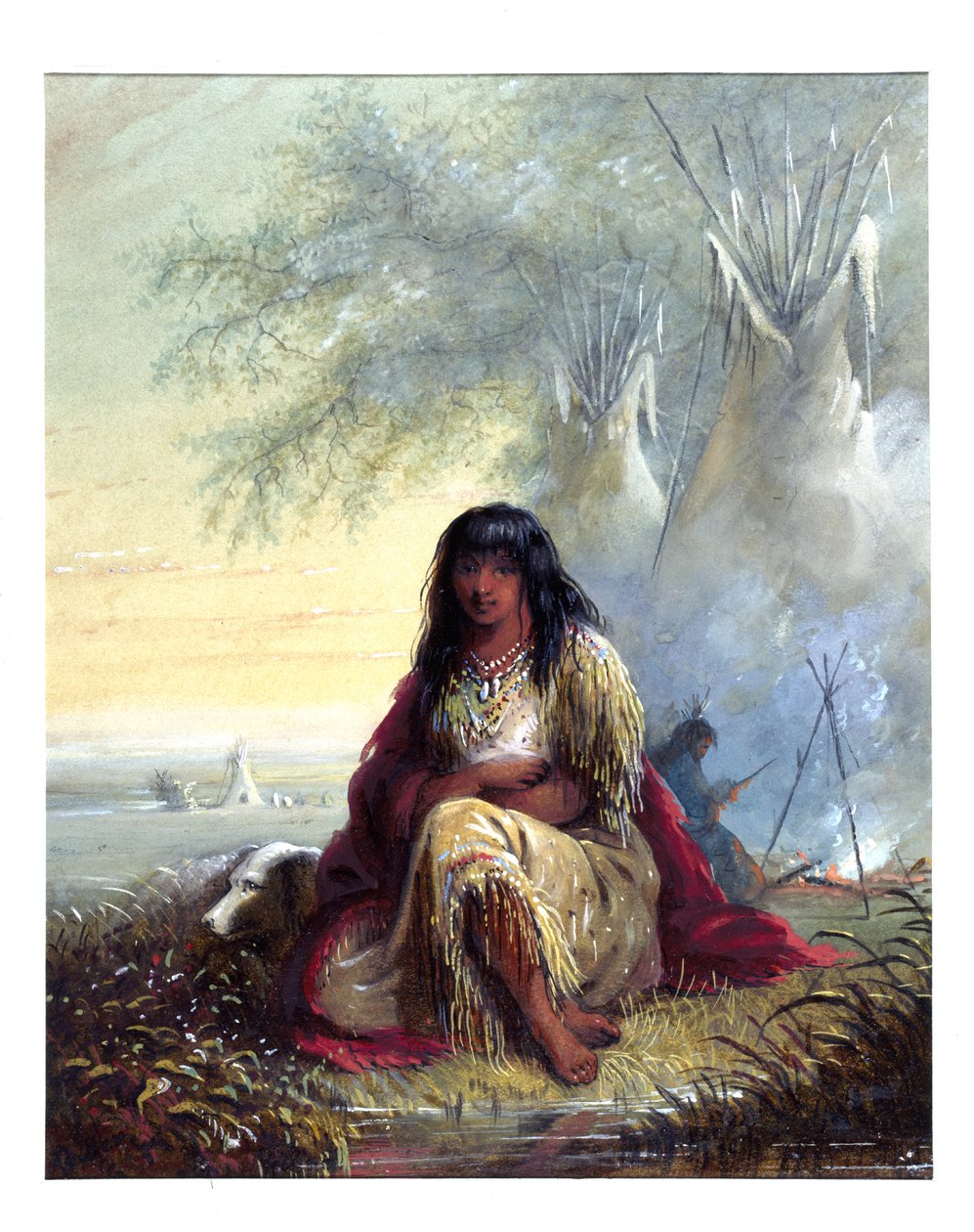 Jeune fille indienne (Sioux) - Alfred Jacob Miller
