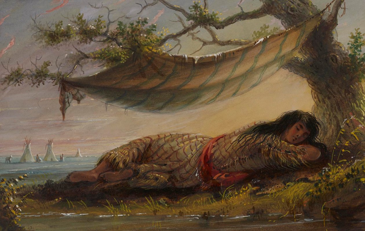 Jeune Indienne au repos - Alfred Jacob Miller