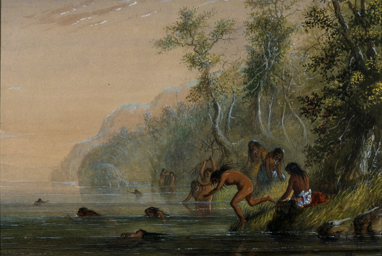 Femmes indiennes : baignade - Alfred Jacob Miller