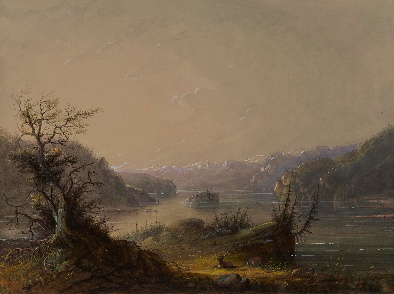 Scène lacustre - Alfred Jacob Miller