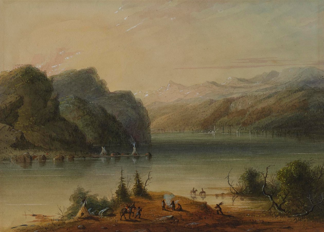 Paysage lacustre - Montagnes de Wind River - Alfred Jacob Miller