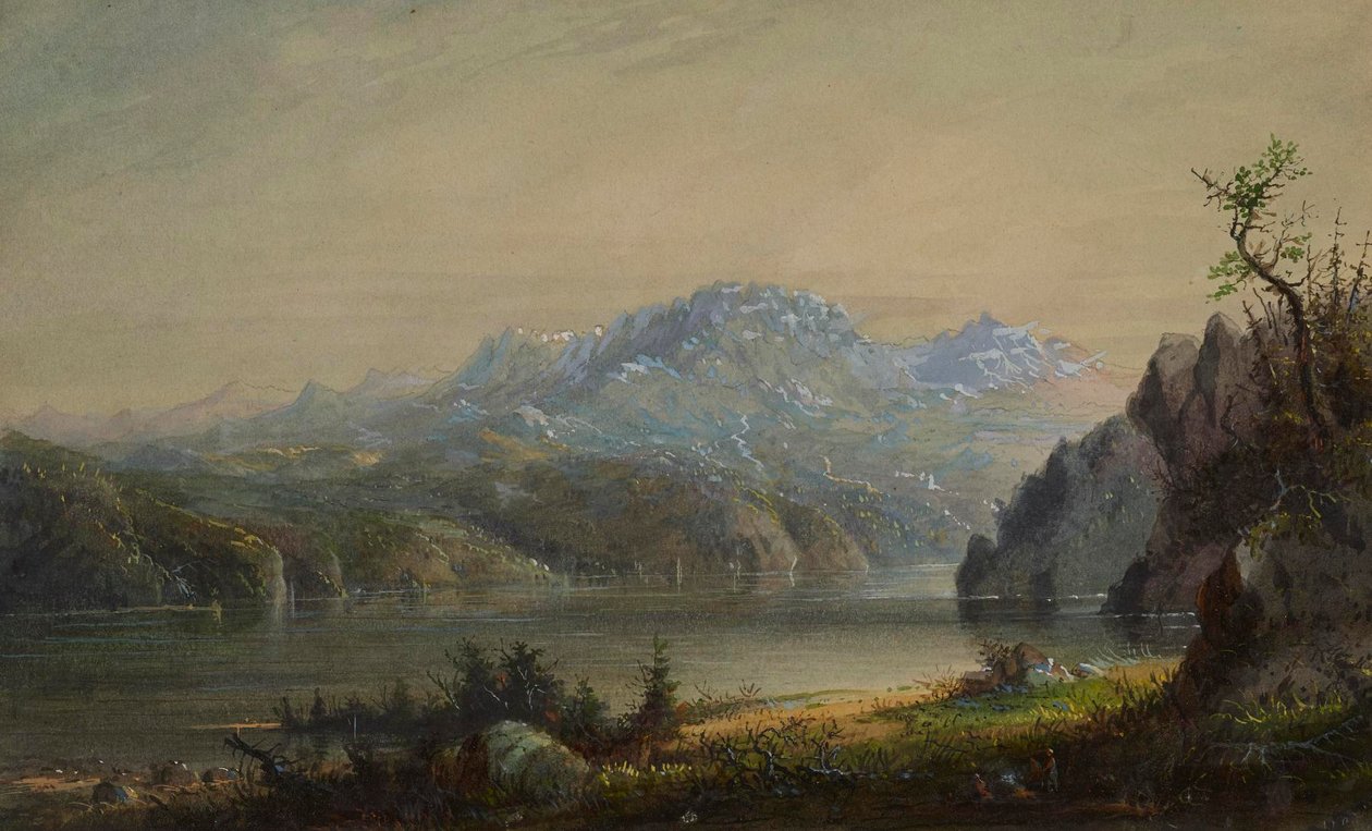 Paysage de lac et de montagne - Alfred Jacob Miller