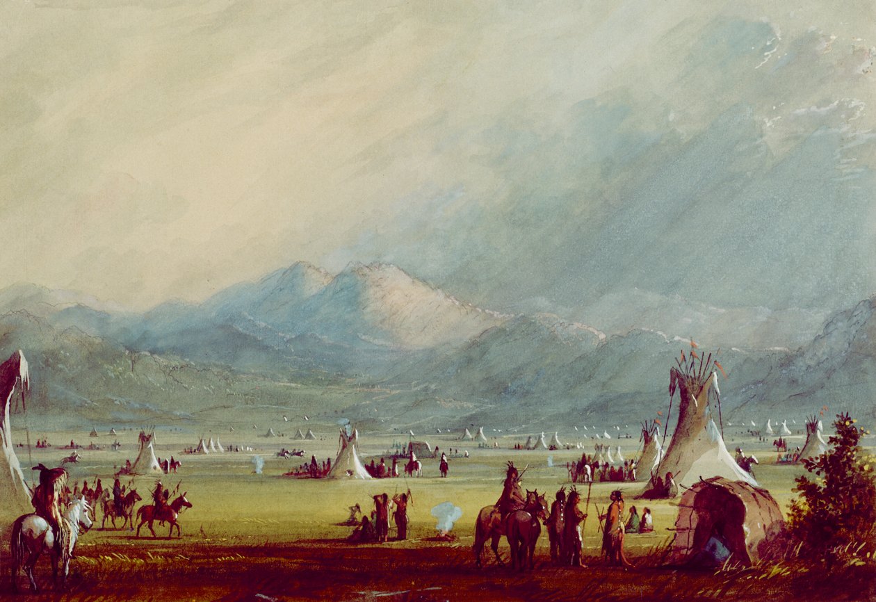 Grand campement près des Cut Rocks - Alfred Jacob Miller