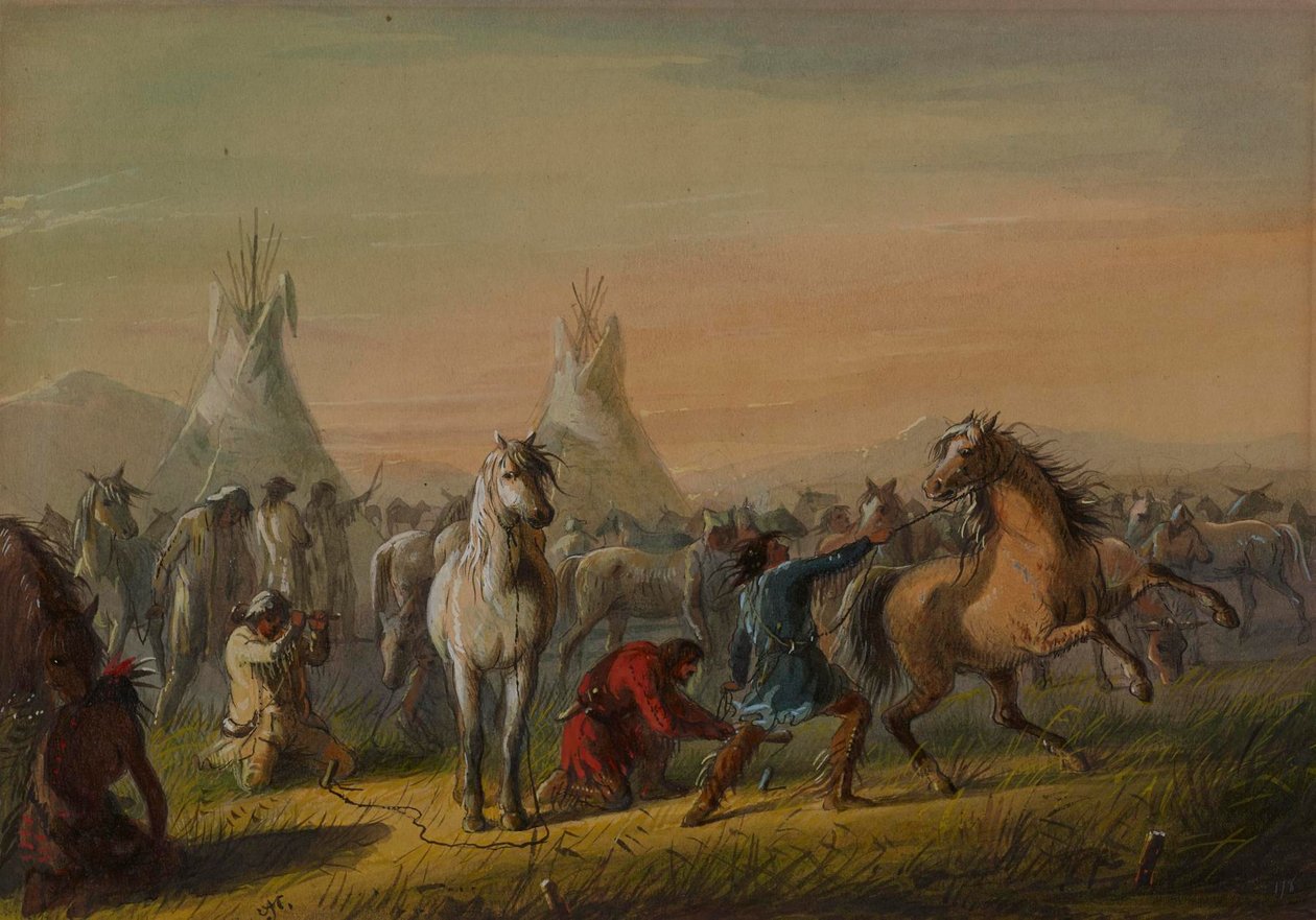 Chevaux attachés - Alfred Jacob Miller