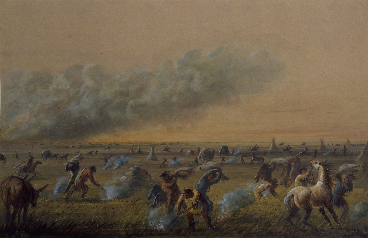 La prairie en feu - Alfred Jacob Miller