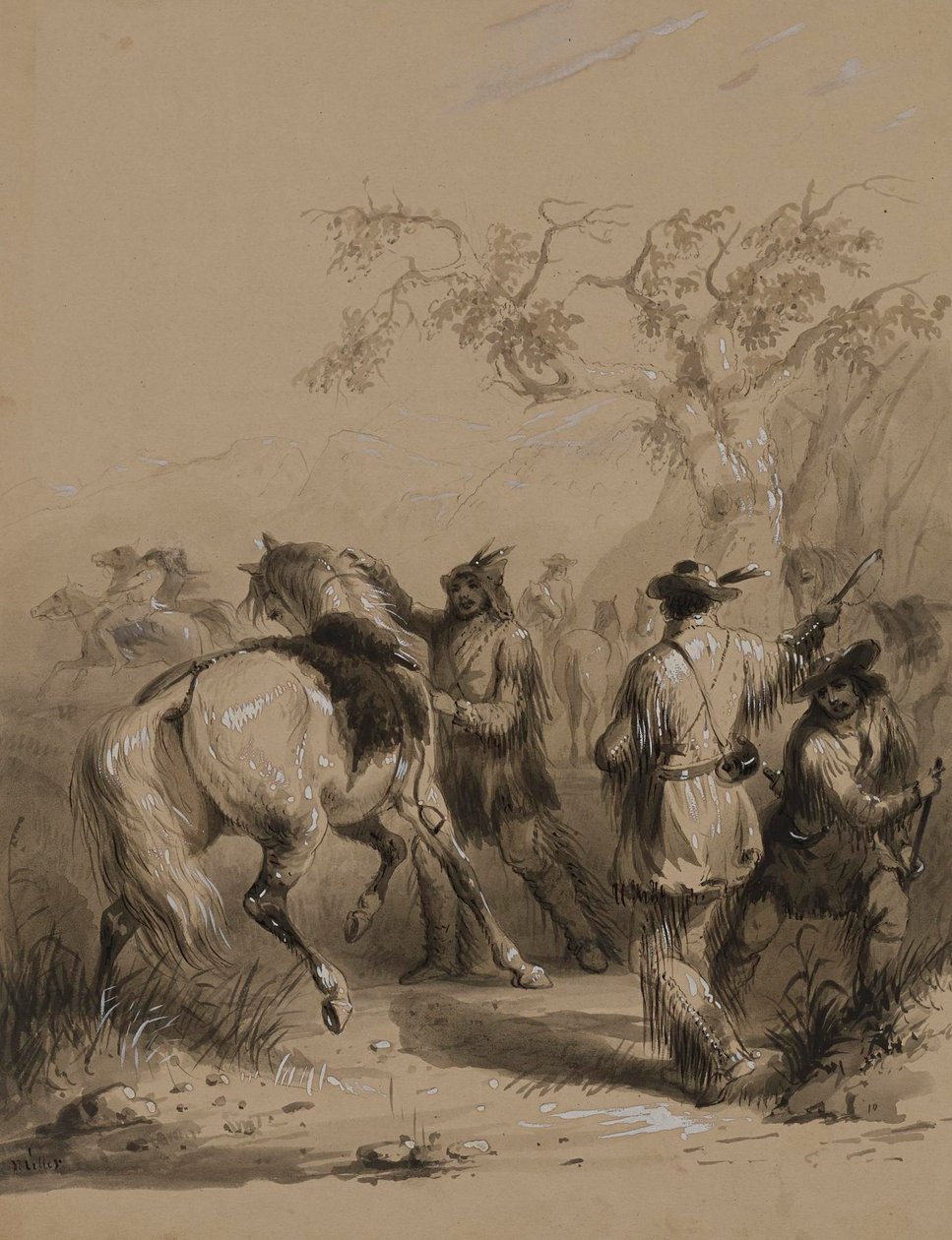 Se préparer à la chasse au bison - Alfred Jacob Miller