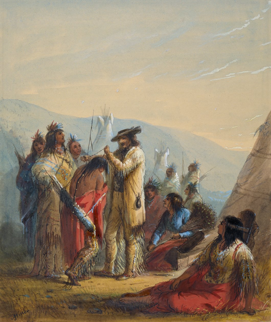 Cadeaux aux Indiens - Alfred Jacob Miller
