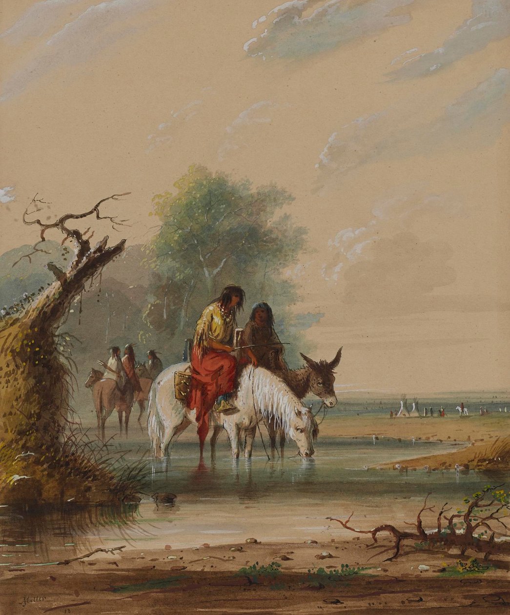 Scène sur la rivière «Big Sandy» - Alfred Jacob Miller