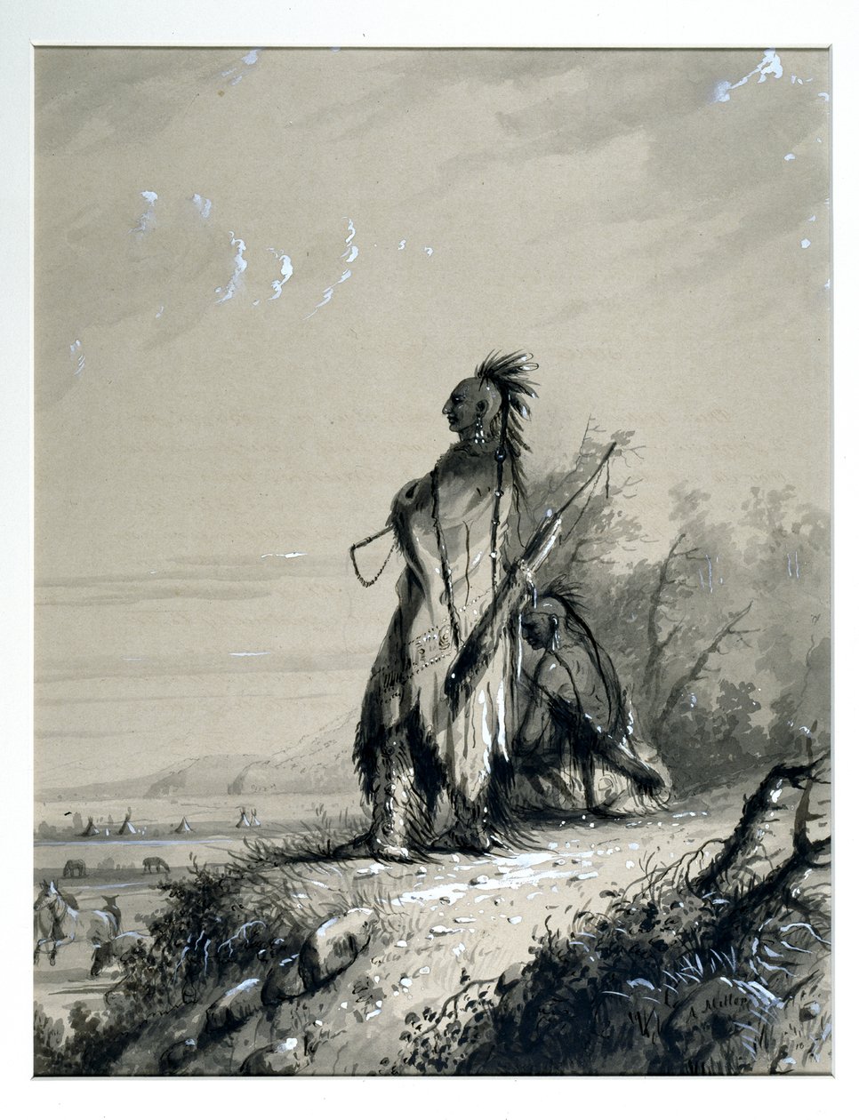 Garde des Indiens Sioux - Alfred Jacob Miller