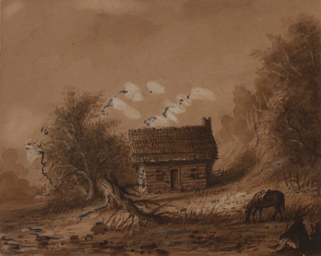 Petite maison en bois - Alfred Jacob Miller