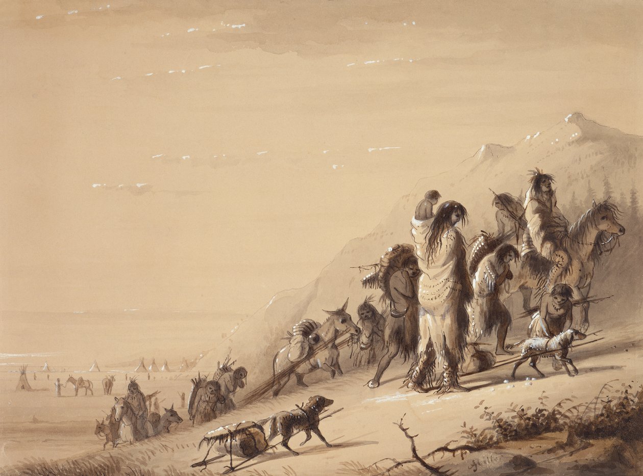 Indiens Serpents en migration, vers 1837 - Alfred Jacob Miller