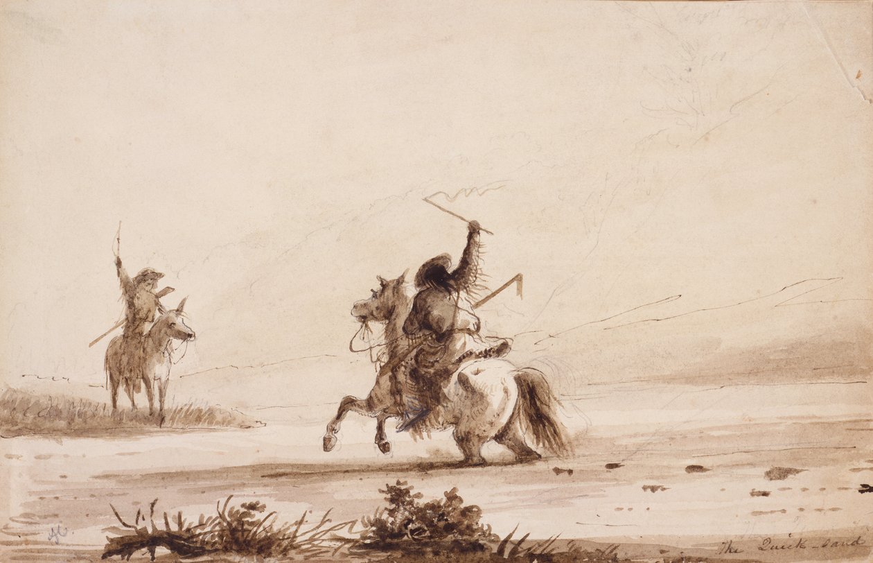Luttant à travers les sables mouvants - Alfred Jacob Miller