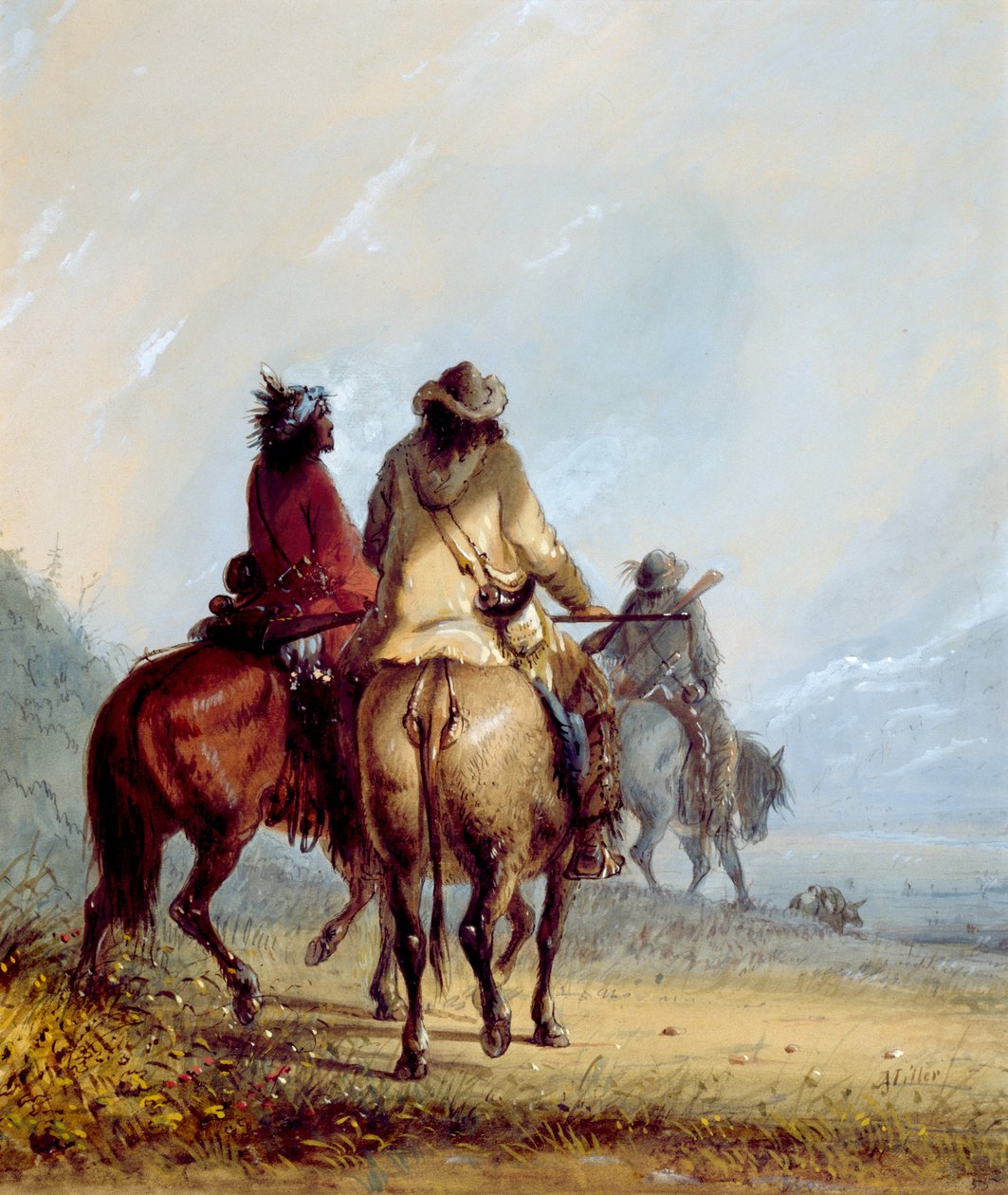 Trappeurs partant pour la chasse au castor - Alfred Jacob Miller