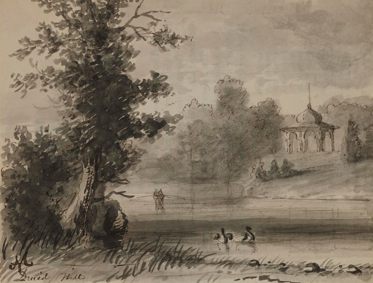 Vue sur le lac du parc de Druid Hill - Alfred Jacob Miller