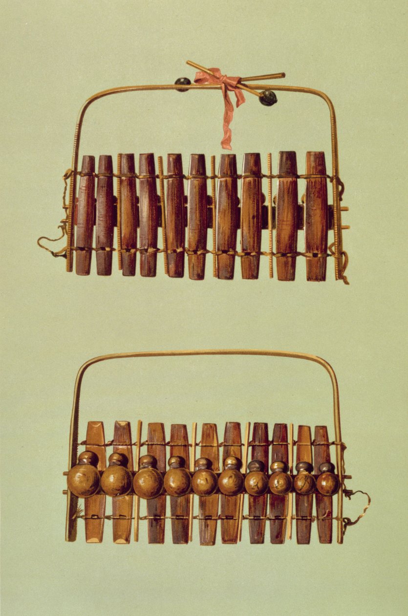 Marimba, vues de face et de dos, sud-africain, de 
