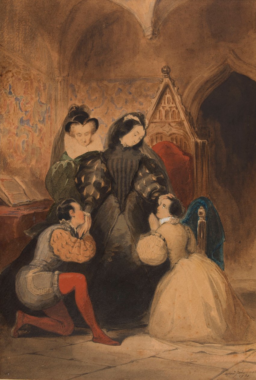 Mary Stuart bénissant Roland Groeme et Catherine Seyton. D
