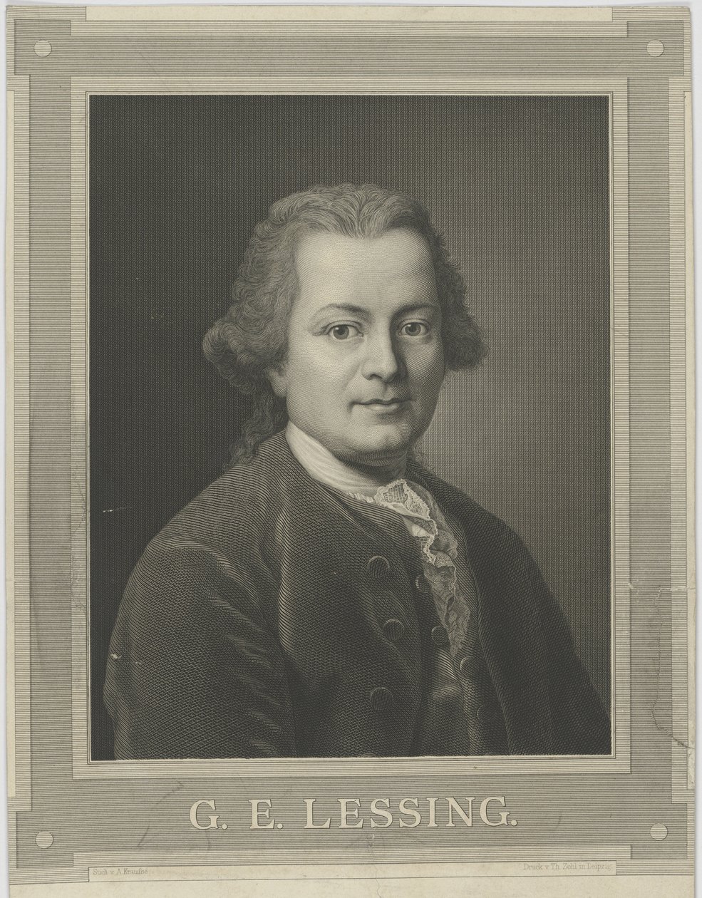 Portrait de Gotthold Ephraim Lessing 1729-1781, vers 1840 - Alfred Kraufse
