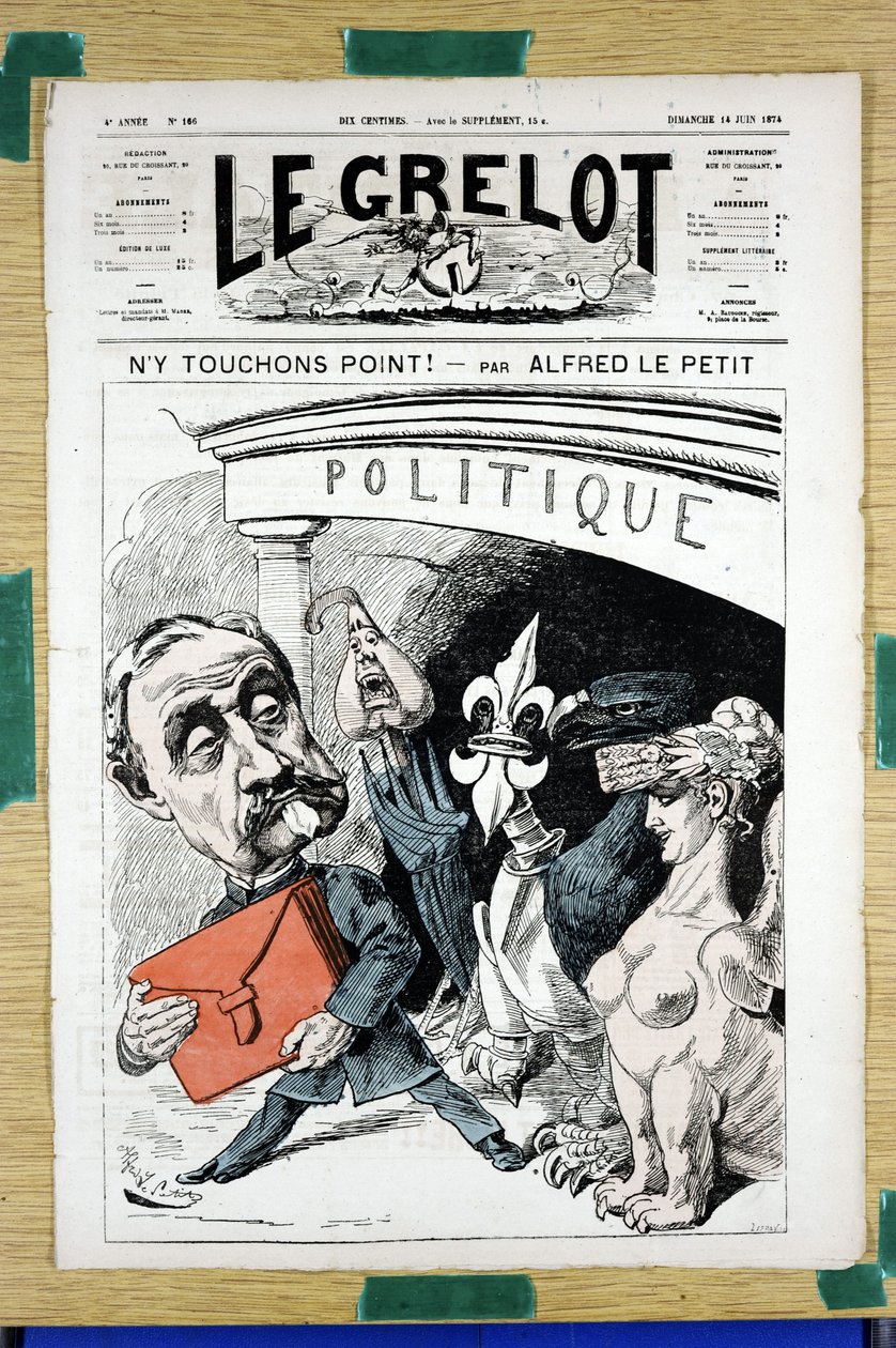 Couverture de « Le Grelot », numéro 166, satirique en couleurs - Alfred Le Petit