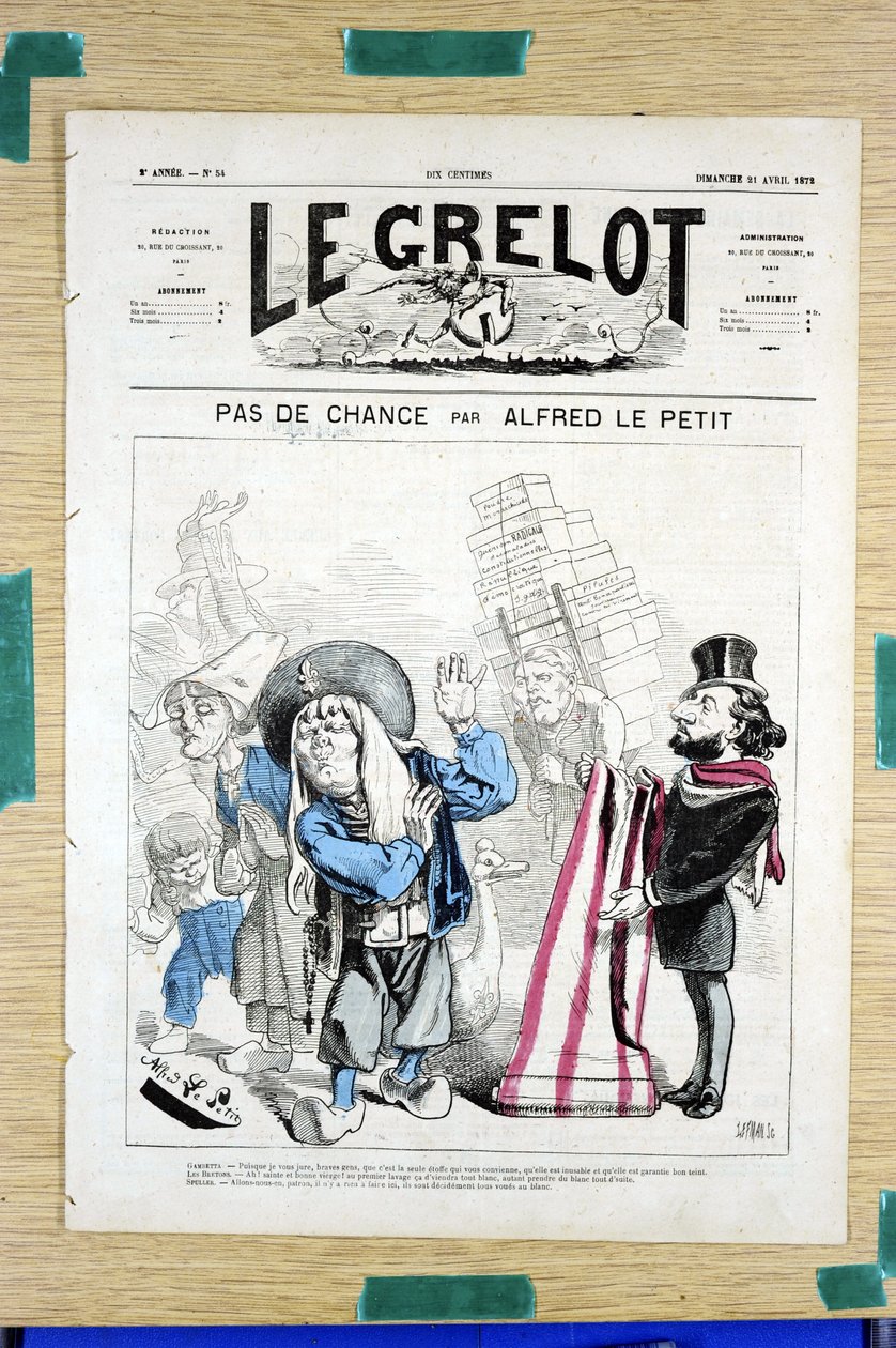 Couverture de « Le Grelot », numéro 54, satirique en couleurs - Alfred Le Petit