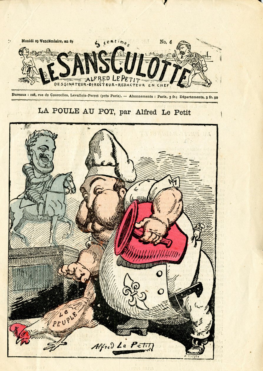Couverture de "Le Sans-Panlotte", numéro 4, Satirique en Couleurs - Alfred Le Petit