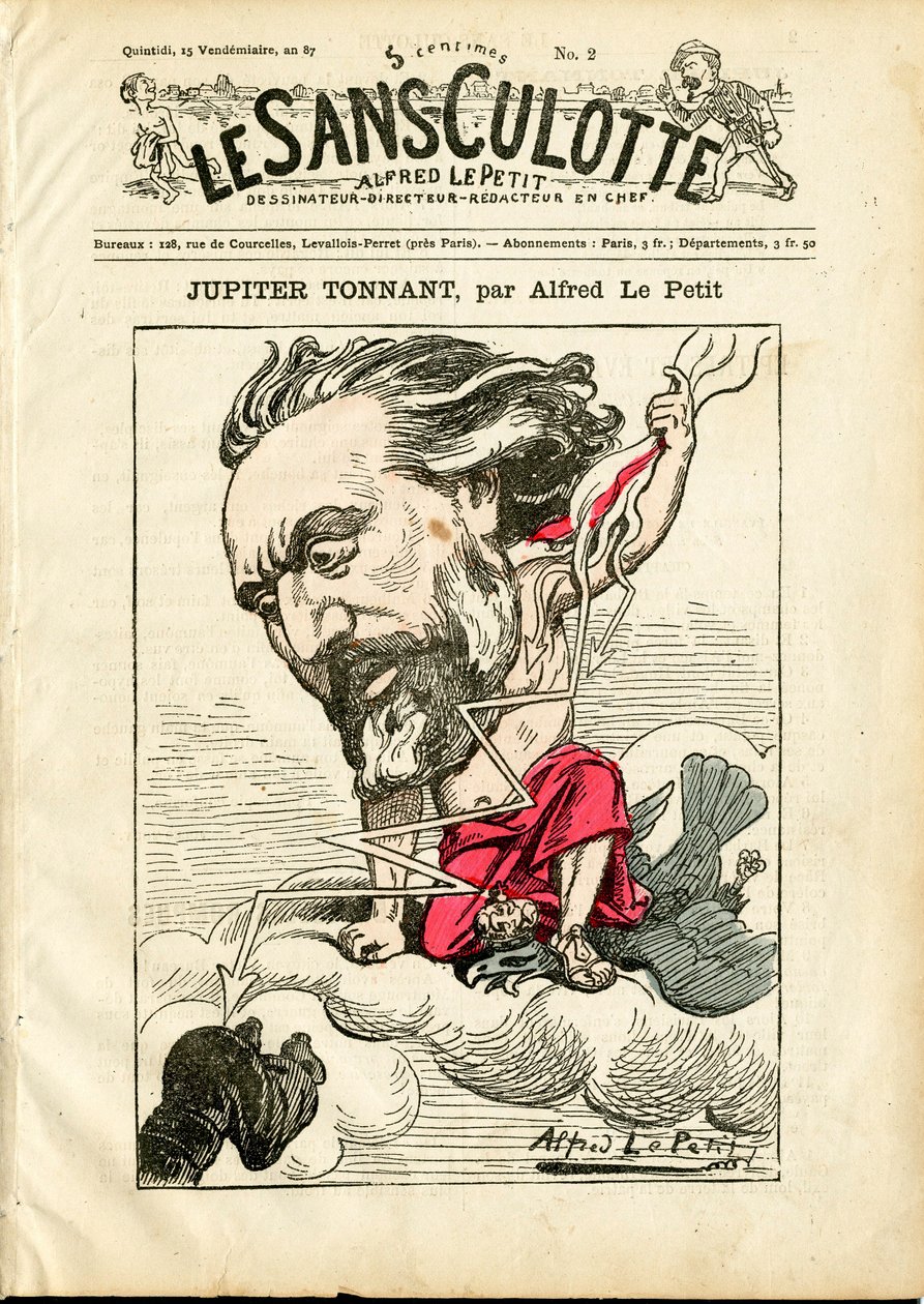 Couverture de « Les Sans-Culottes », numéro 2, satirique en couleurs - Alfred Le Petit