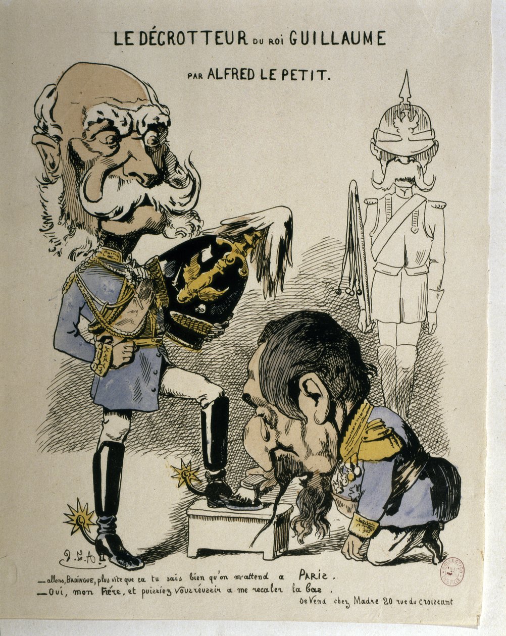GUERRE FRANCO-PRUSSIENNE: Caricature de Guillaume Ier de Prusse et Napoléon III de France - Alfred Le Petit