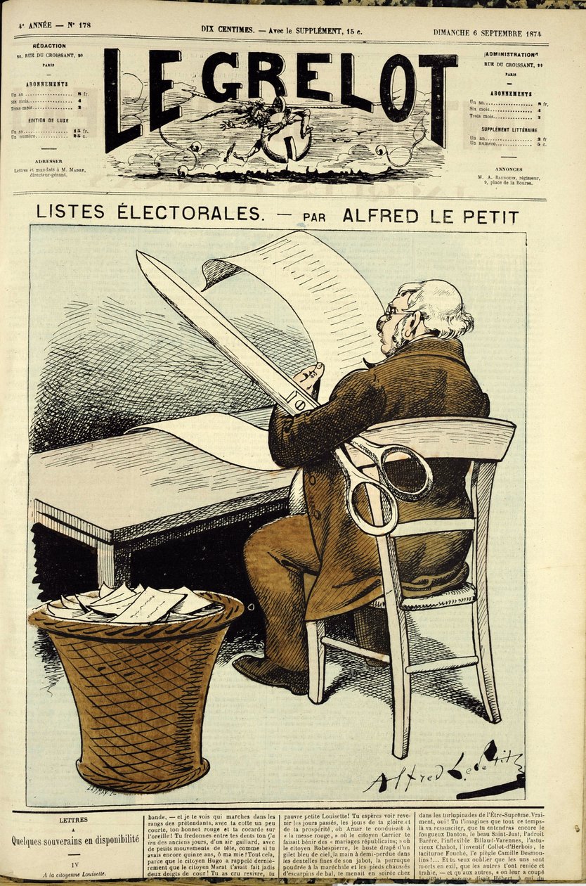 Illustration pour la couverture de Le Grelot, n° 178 - Alfred Le Petit