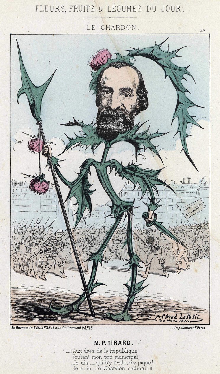Le Chardon: caricature de P. Tirard - ill. du 30/03/1871 dans "Fleurs, Fruits et Légumes du Jour" - Alfred Le Petit