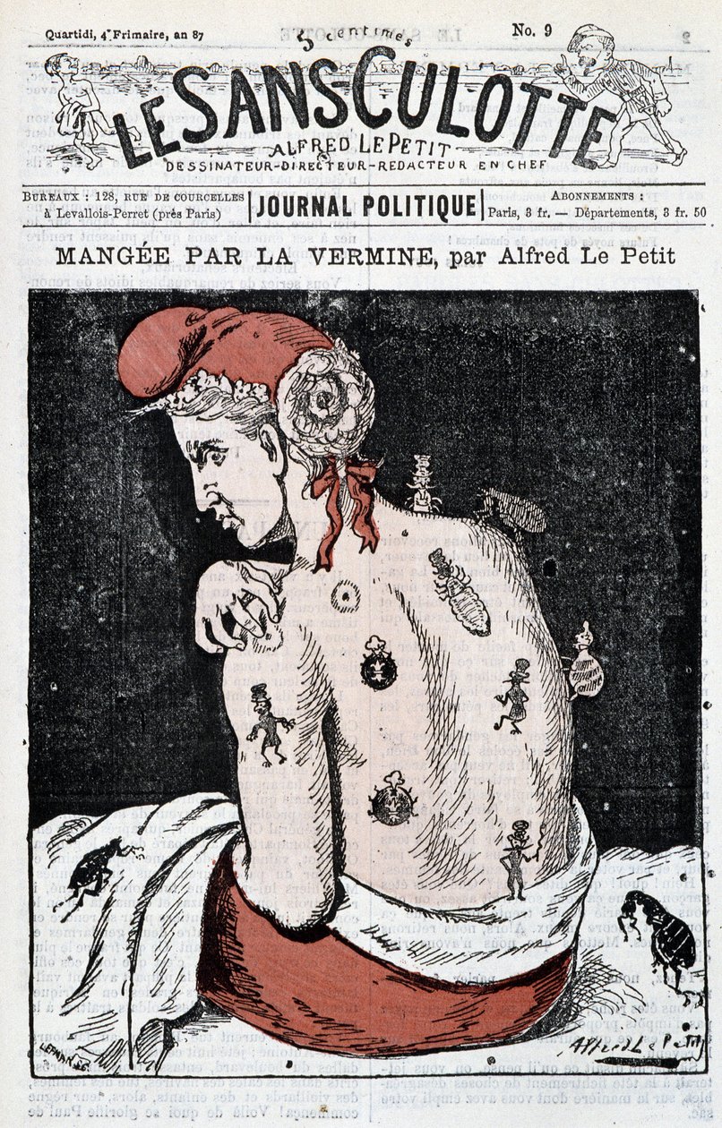 Marianne dévorée par les vermines - par Alfred Le Petit, dans « Le Sans-Panlotte » - Alfred Le Petit