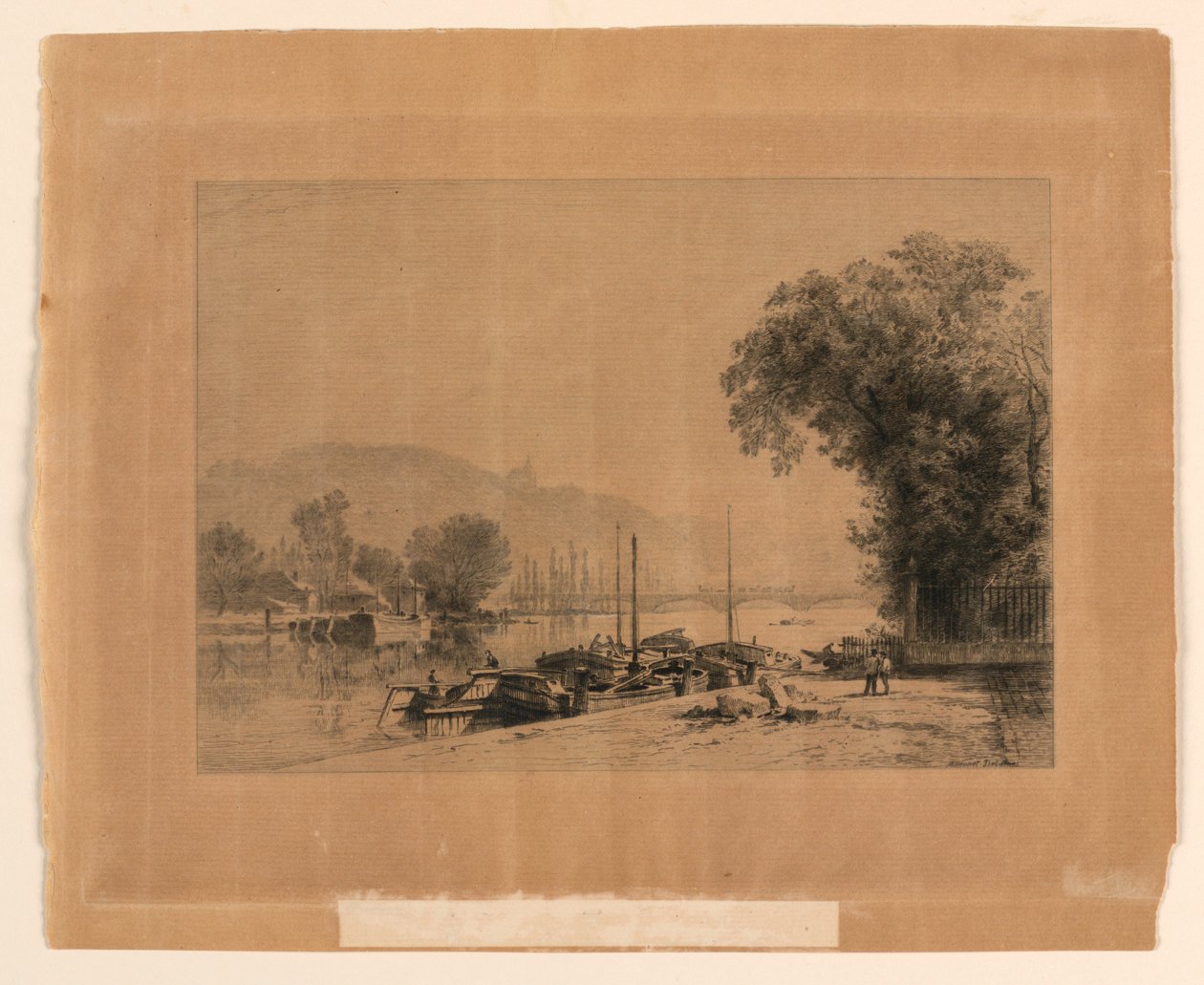 Les Bordes de la Seine à Rouen - Alfred Louis Brunet Debaines