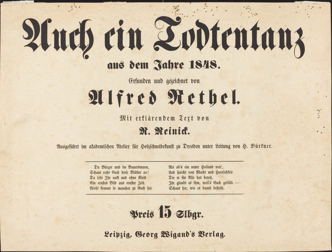 Auch ein Todtentanz : Page de titre - Alfred Rethel
