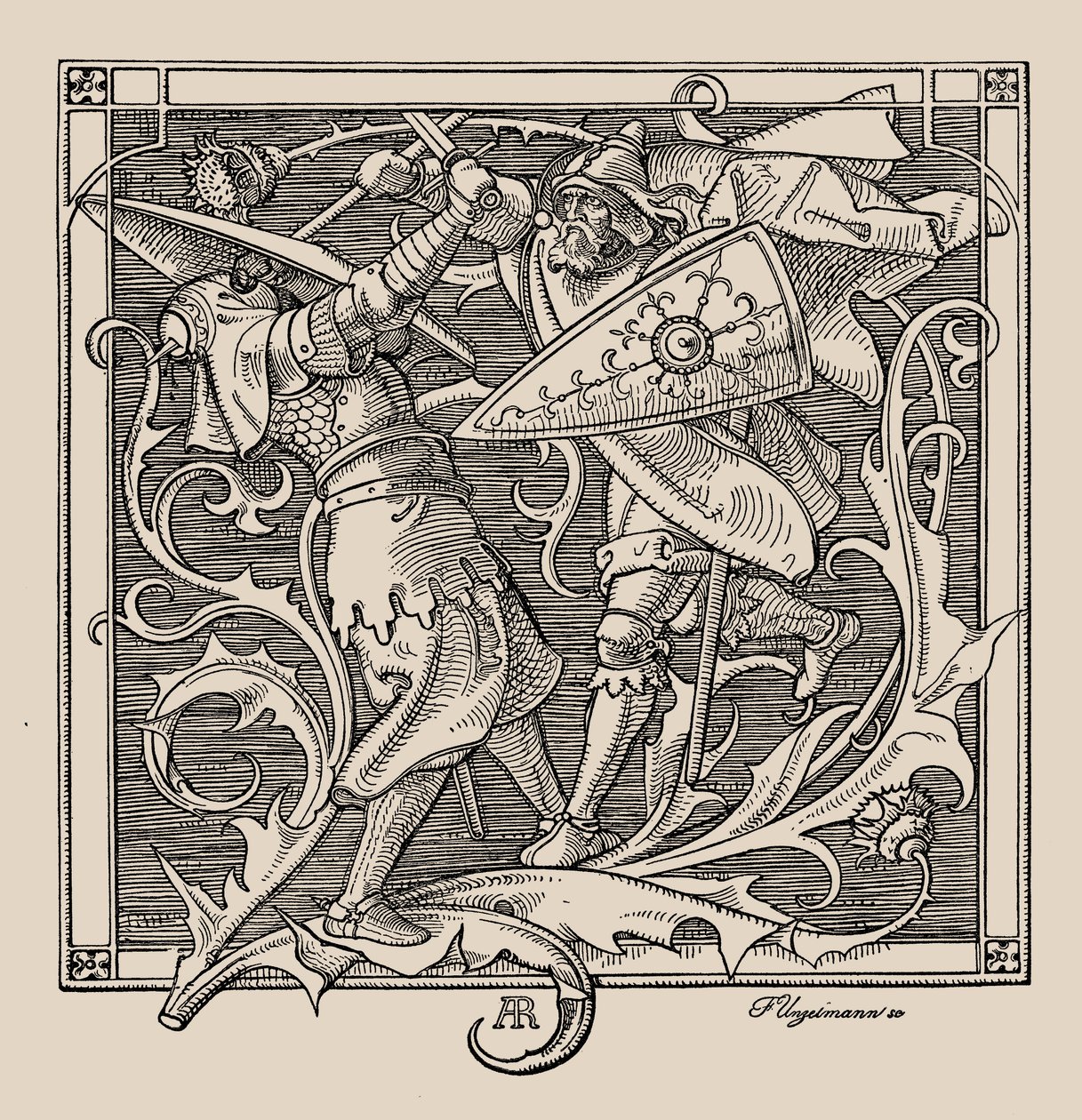 Die Nibelungen. Hagen de Troneck tue Iring, 1840-1841 - Alfred Rethel