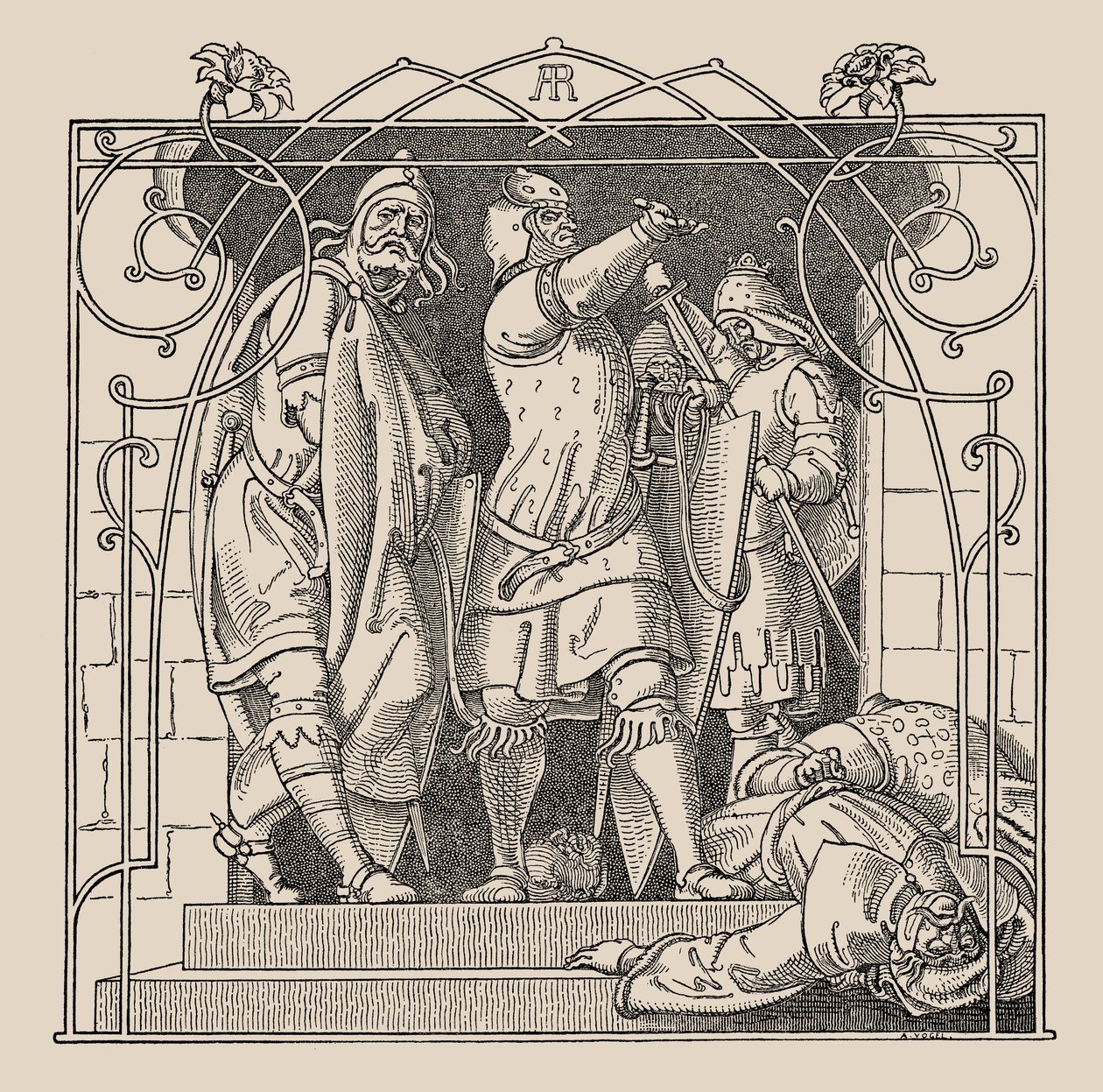 Die Nibelungen. Comment ils ont jeté les morts hors de la salle, 1840-1841 - Alfred Rethel