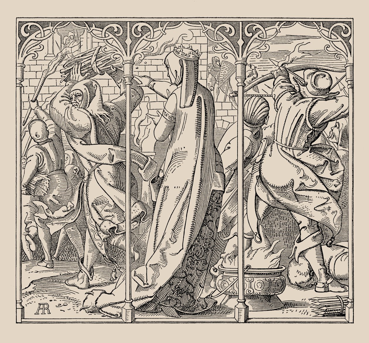 Die Nibelungen. Comment la reine a ordonné de brûler la salle, 1840-1841 - Alfred Rethel
