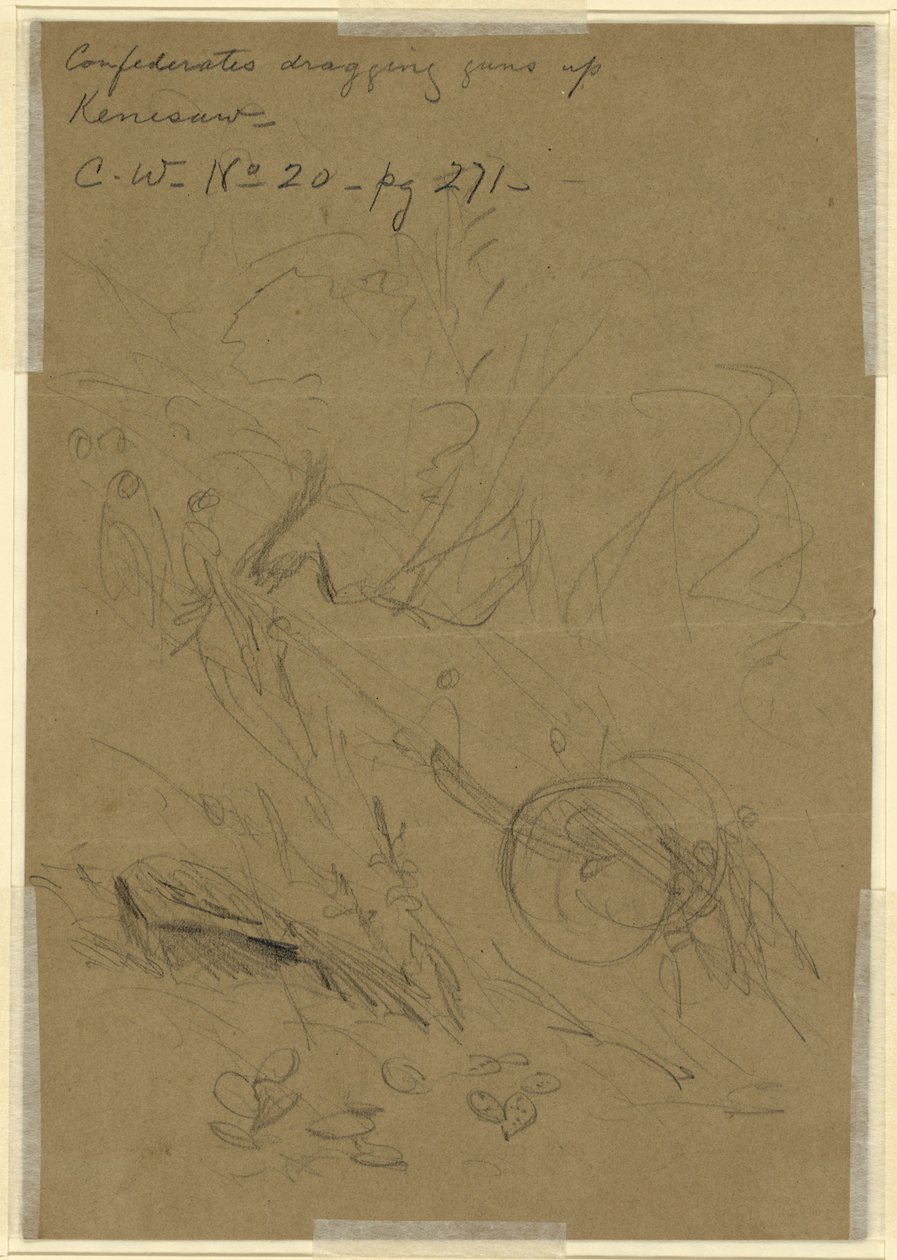Confédérés traînant des canons sur Kenesaw - Alfred Rudolph Waud