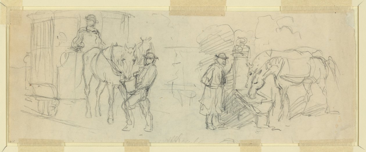 Nourrir et reposer les chevaux - Alfred Rudolph Waud