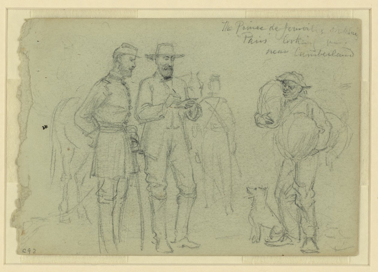 Le prince de Joinville dessinant "Paris" regardant, près de Cumberland - Alfred Rudolph Waud