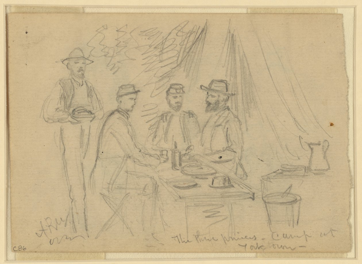 Les trois princes, camp à Yorktown, du 5 avril au 4 mai 1862 - Alfred Rudolph Waud