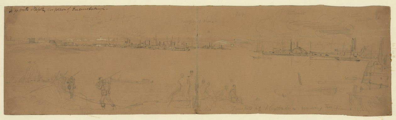 Transports à Alexandrie en train de retirer des troupes - Alfred Rudolph Waud