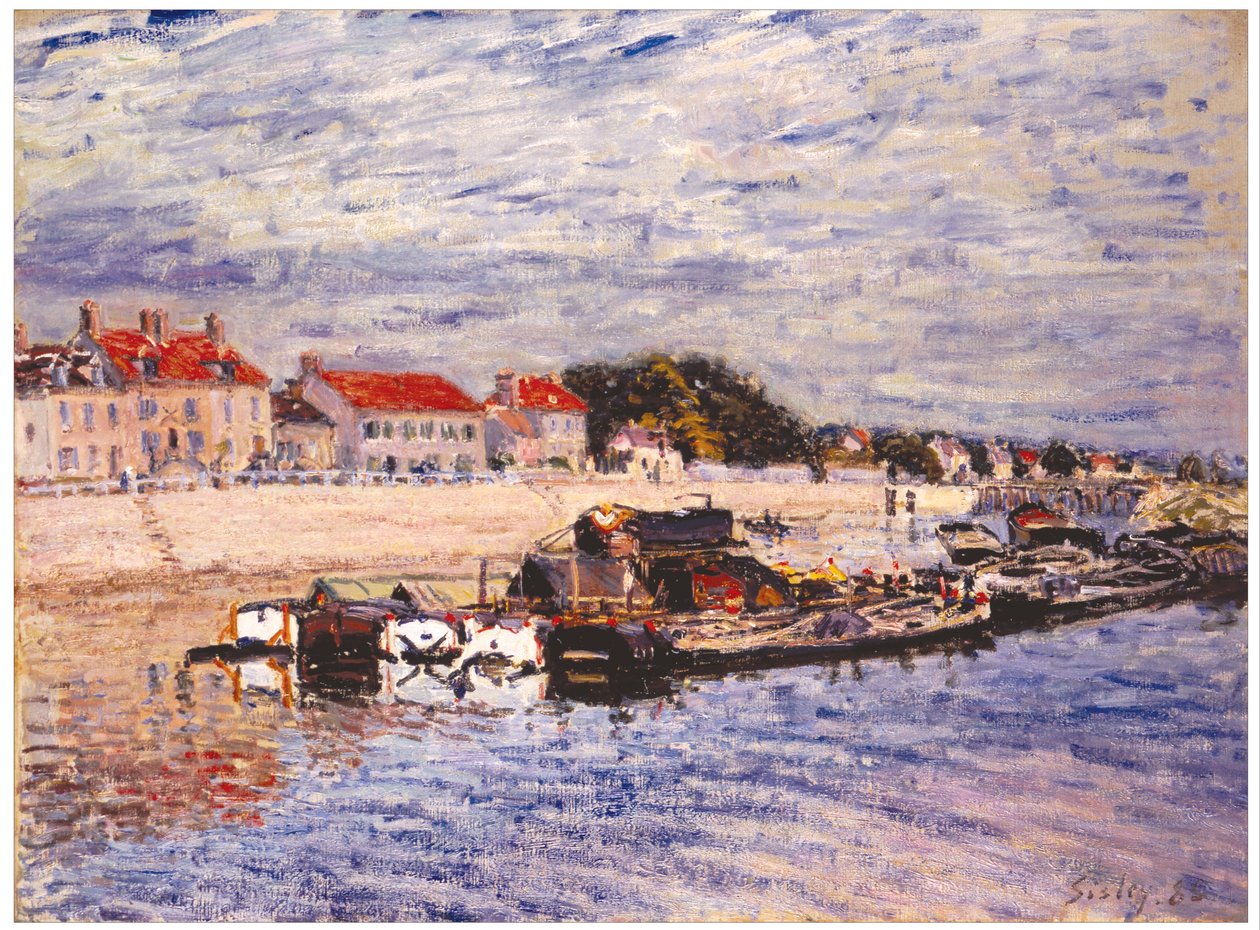 Péniches sur le Loing à Saint-Mammès - Alfred Sisley